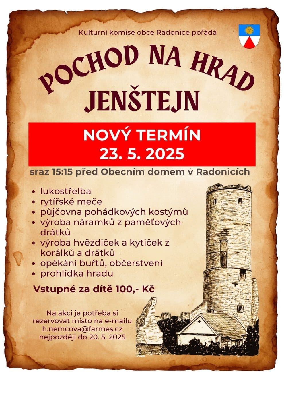 Pochod na hrad Jenštejn - nový termín