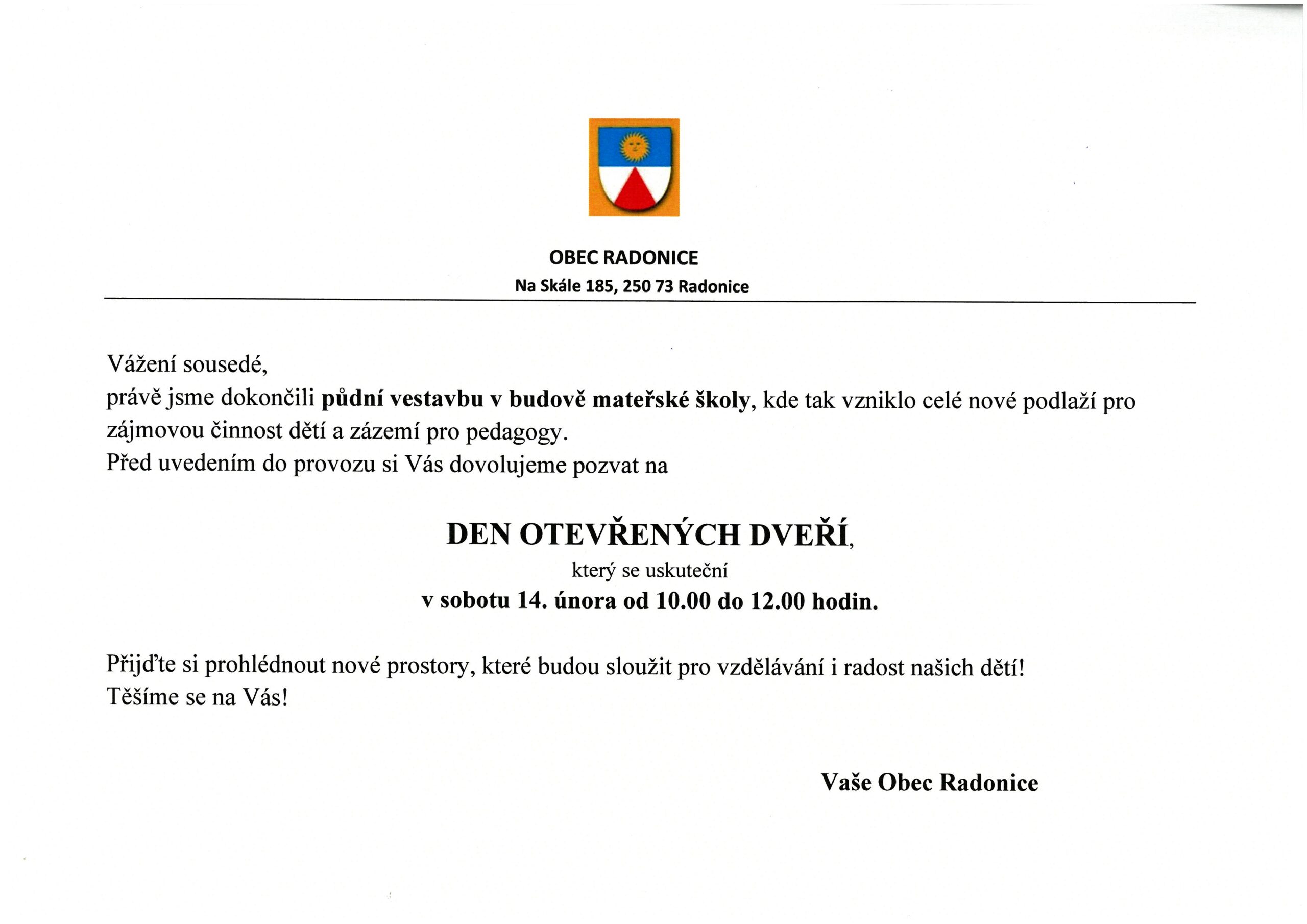 Den otevřených dveří v mateřské škole